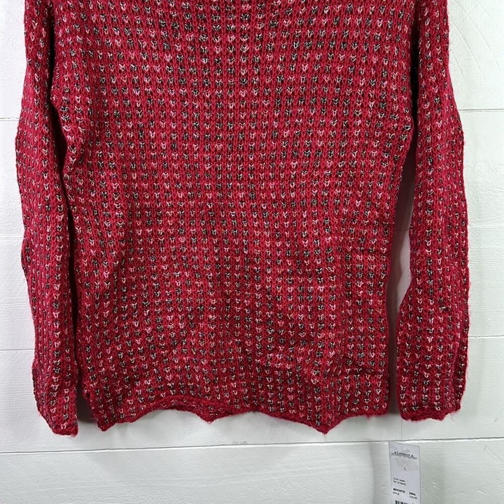 ELEMENTZ Pink Metallic Silver Knitted Pullover Long Sleeve Sweater Size Small - Picture 6 of 11